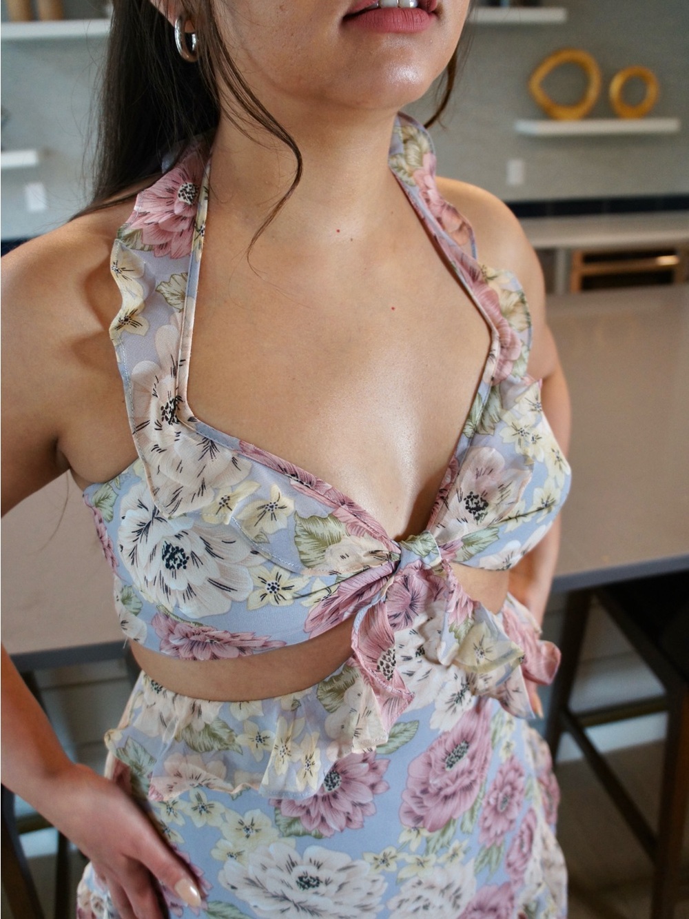 Floral Cutout Slip Dress - Pink - Picture 6 of 9